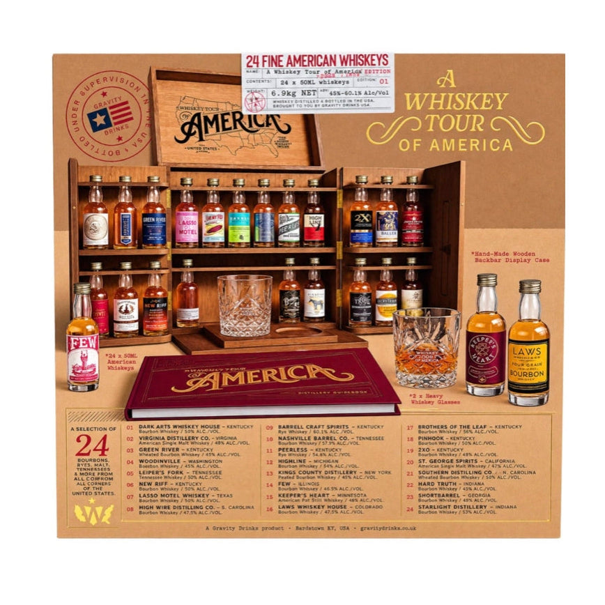 A Whiskey Tour of America – 24 Fine American Whiskies Gift Set