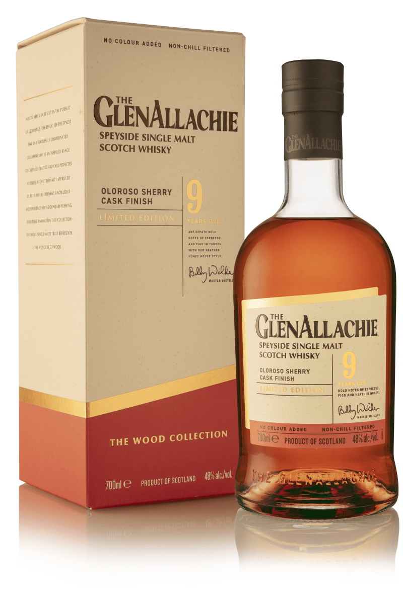 GlenAllachie 9 Year Old Oloroso Sherry Cask Finish - The Wood Collection - Without Boxes