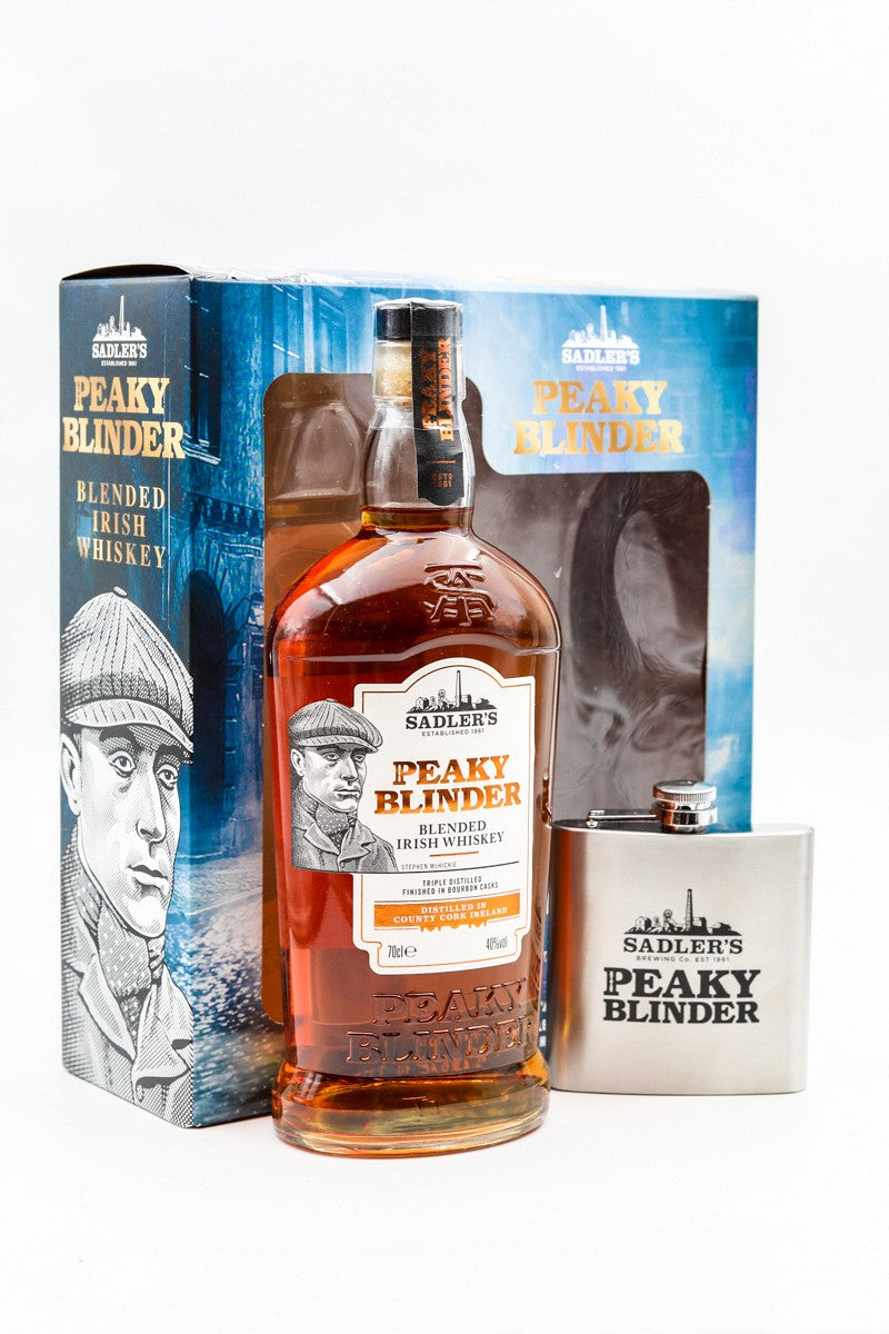 Peaky Blinder T Pack With Hip Flask English Whisky 