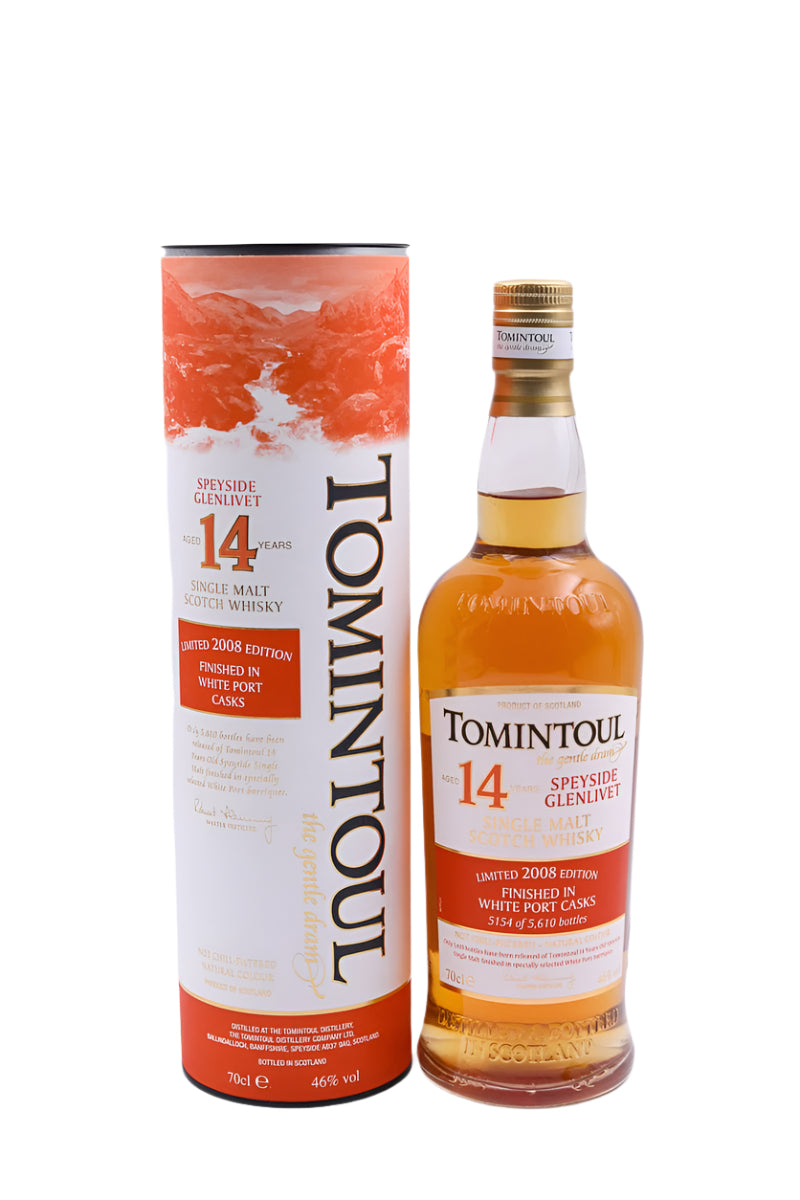 tomintoul 14 years old limited edition 2008 white port cask finish| scotch whisky