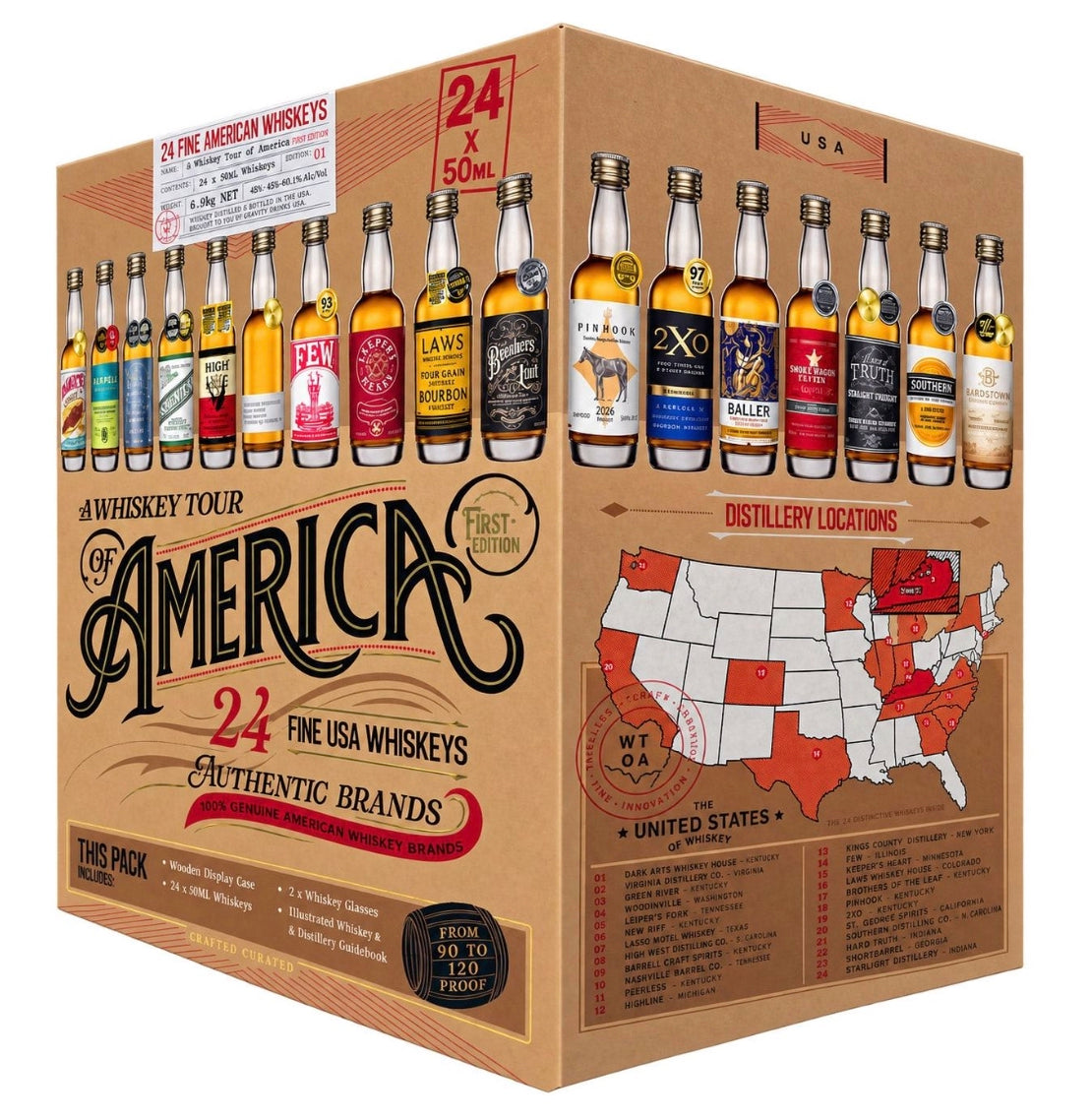 A Whiskey Tour of America – 24 Fine American Whiskies Gift Set