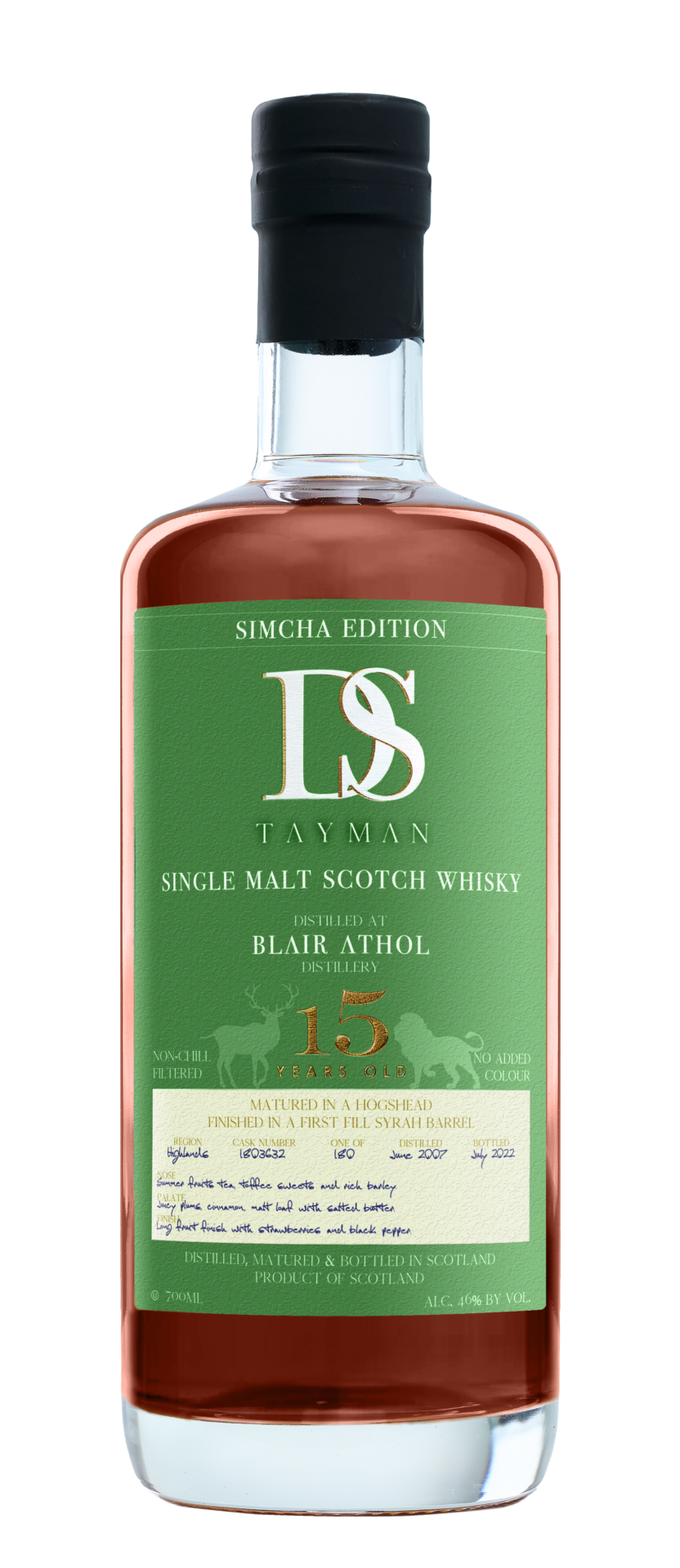 Blair Athol 15 Year Old – Simcha Edition - DS Tayman