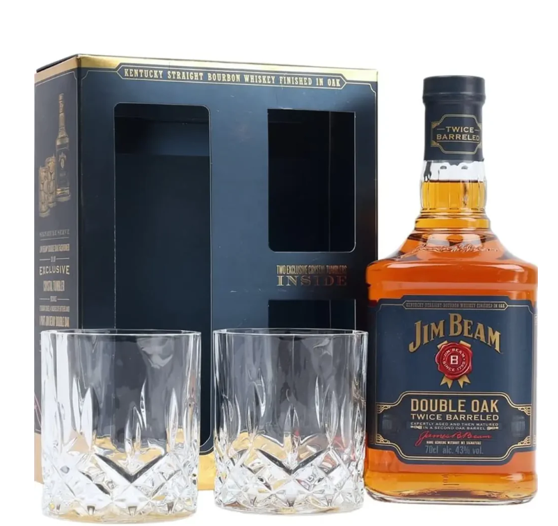 Jim Beam Double Oak 2 Glass Gift Pack