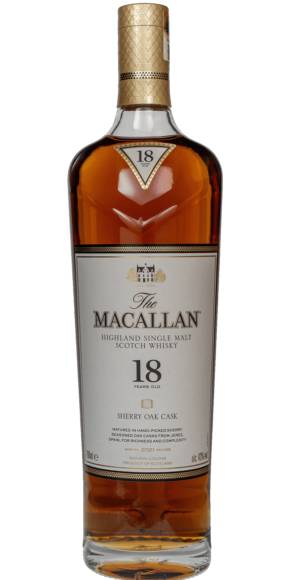 Macallan 18 Year Old Sherry Oak 2021 Release - Without Box