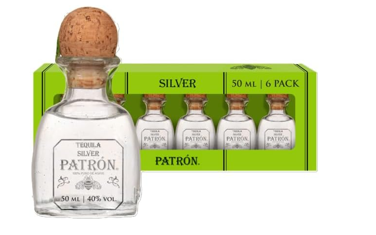 Patron Silver Premium Tequila - 40% ABV - 6 x 5 cl Gift Pack