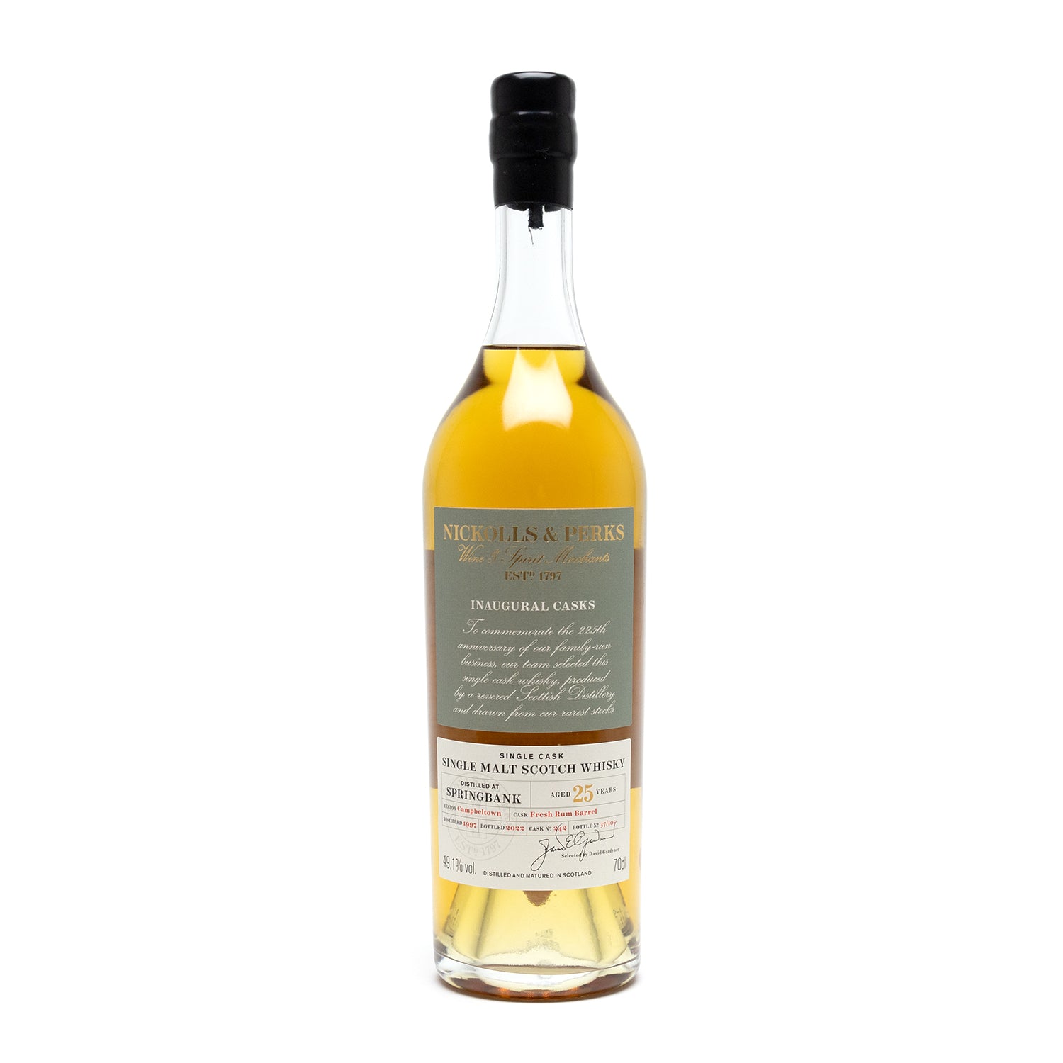 Springbank 25-Year-Old 1997 (Cask 242) Nickolls & Perks Inaugural Casks, 49.1%