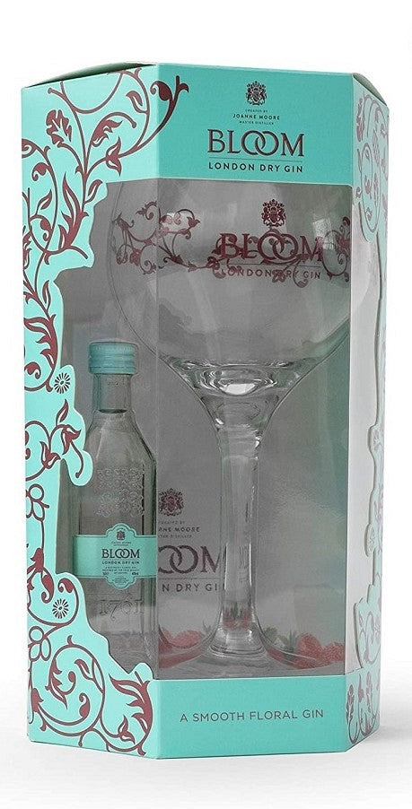 Bloom Gin 5cl Miniature and Glass - Gift Pack