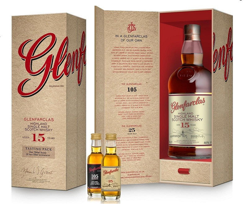 Glenfarclas 15 Year Old Gift Pack - ‘105’ & 25 YO (2x5cl) - Without Gift Box