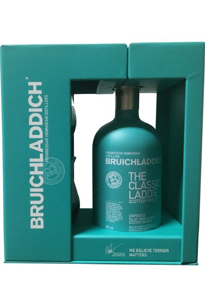 bruichladdich the classic laddie scottish barley glass pack | single malt whisky