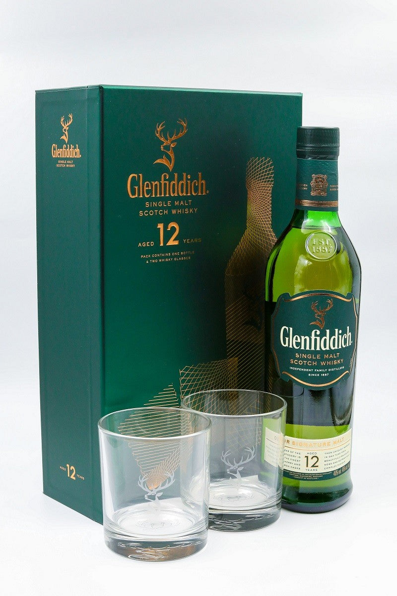 glenfiddich 12 year old two glass gift pack | scotch whisky