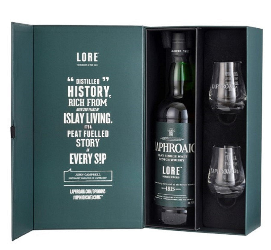 laphroaig lore 2 glass gift pack | single malt whisky | scotch whisky