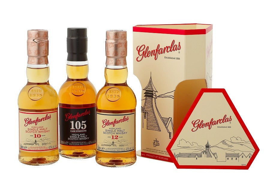 glenfarclas gift pack 10 12year old and 105 3x20cl | single malt whisky