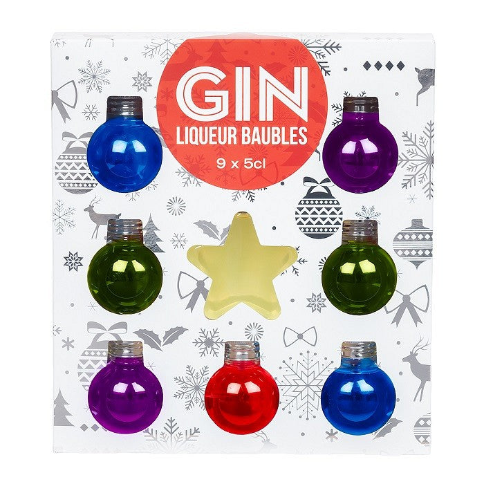 gin liqueur christmas baubles 9x5cl | english gin