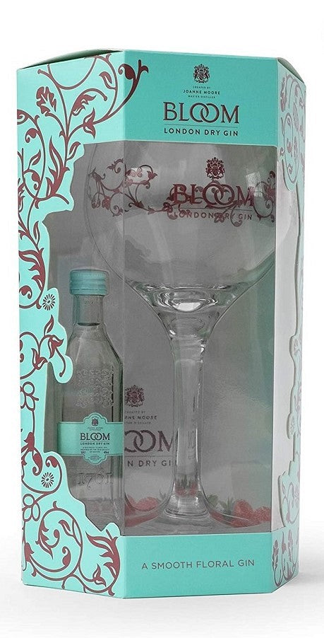 bloom gin and glass gift set | english gin