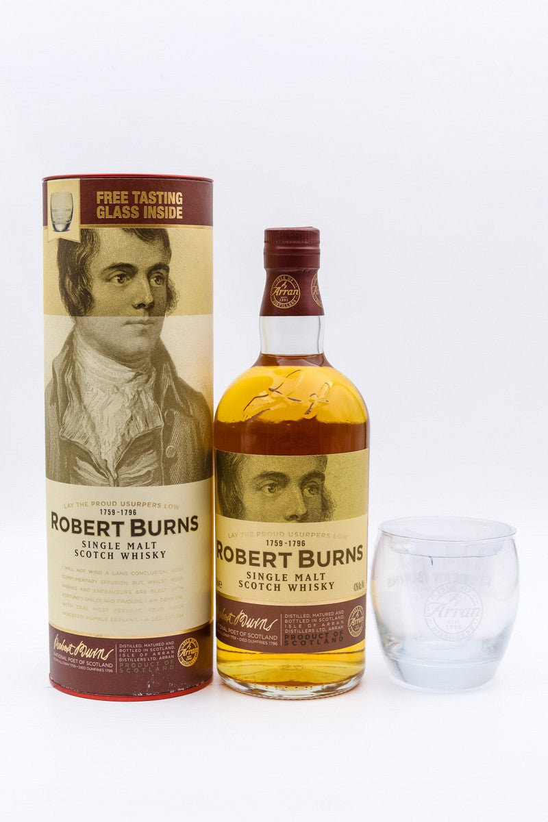 robert burns single malt gift pack with glass | scotch whisky