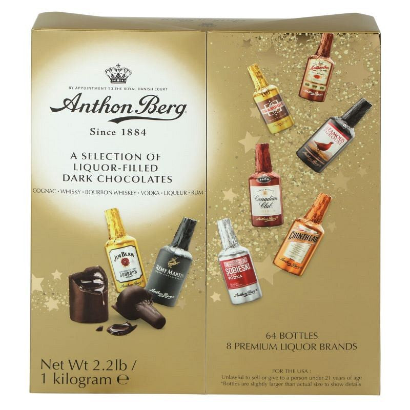 anthon berg liqueur filled dark chocolate gift box pack of 64 | denmark liqueur