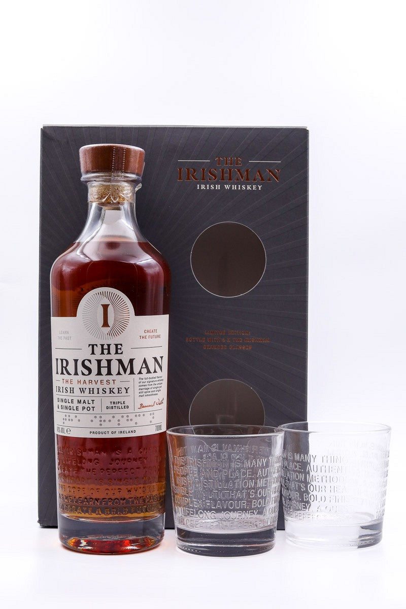 the irishman the harvest gift box 2 glasses | irish whisky